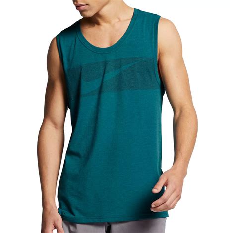 Nike Men's Tanktop Breathe Hyper Dry Tankshirt, Green 